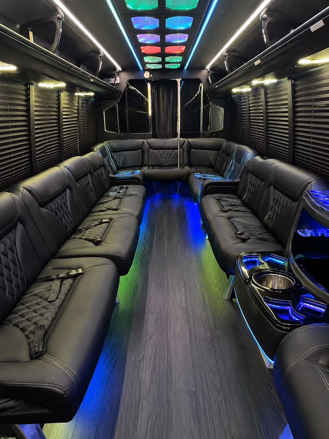 cedar park 20 passenger party bus interior