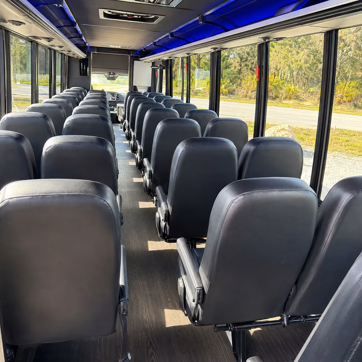 cedar park 28 passenger minibus inside