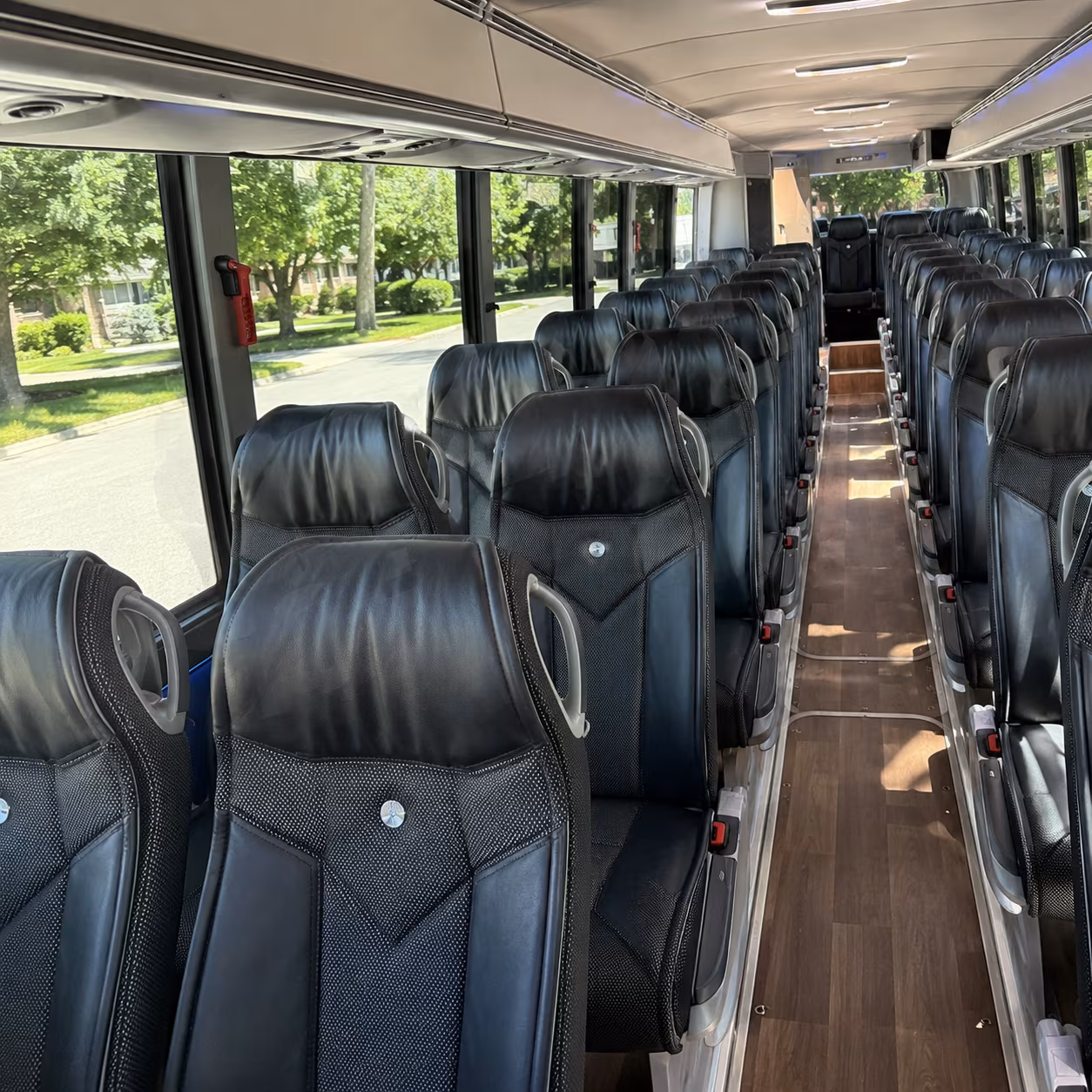 cedar park 40 passenger charter bus inside