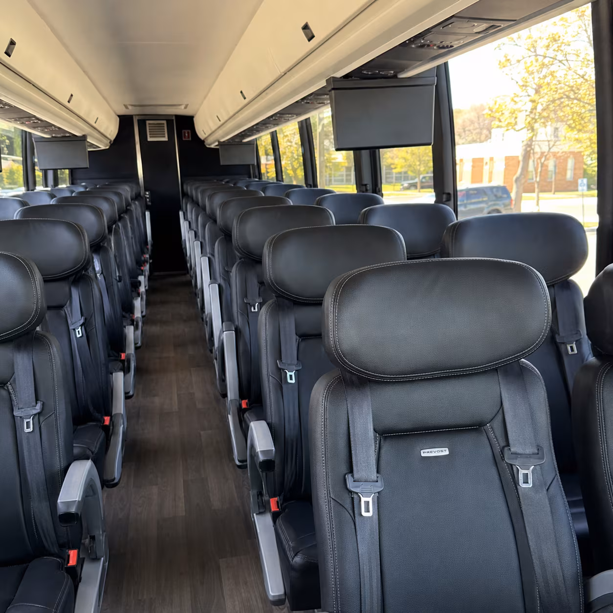 cedar park 45 passenger charter bus inside