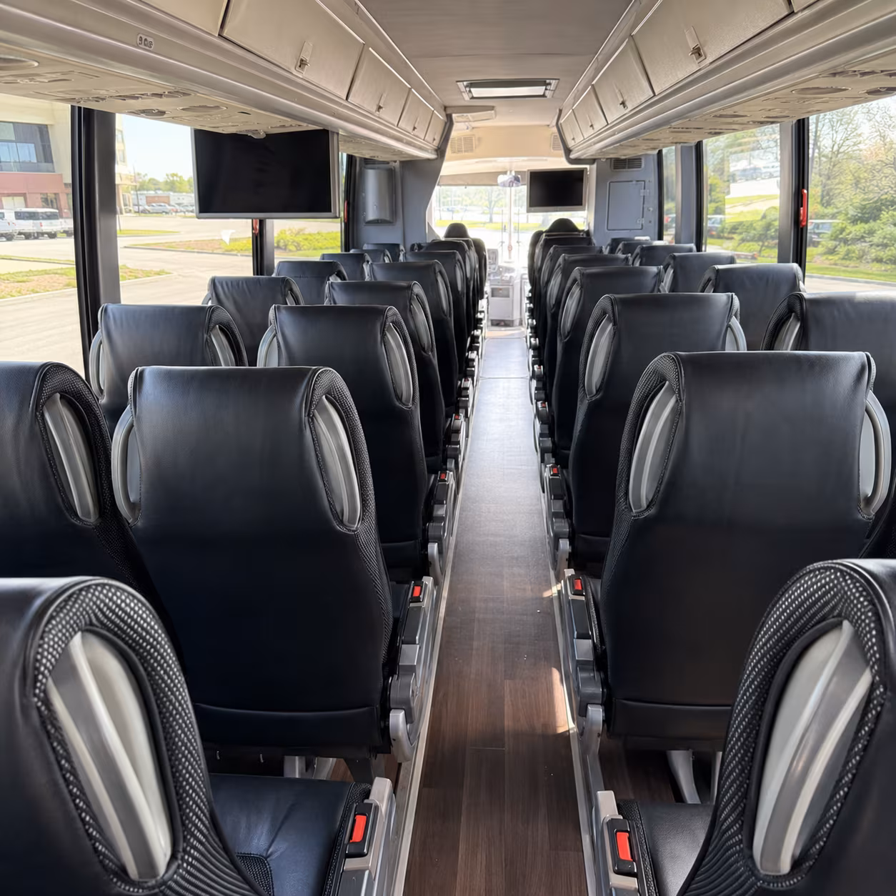 cedar park 56 passenger charter bus inside